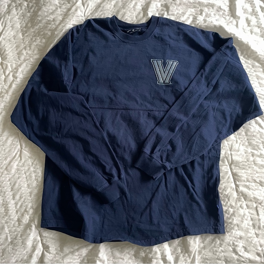 NWOT Villanova University College Glitter Spirit Jersey Long Sleeve Tee Shirt